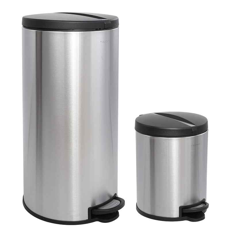 Hpm1003B Oscar Round 8-Gallon Step-Open Trash Can With Free Mini Trash Can, Mode