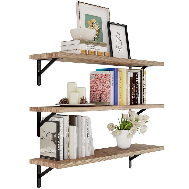 Forme 36 Inch Long X10 In Deep Rustic Floating Shelves For Wall Storage, Wall