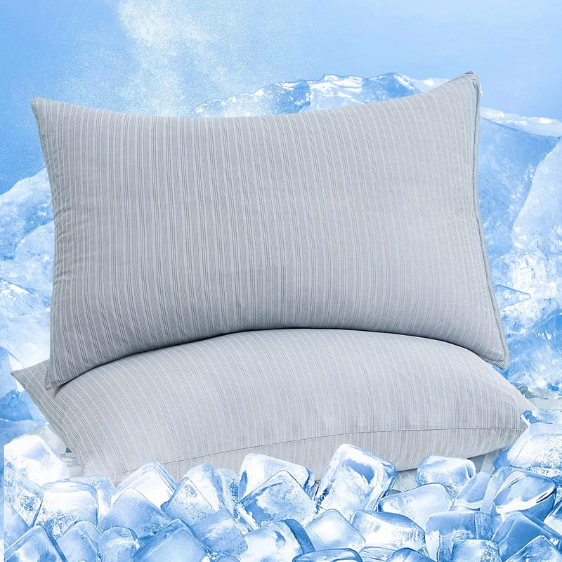 Cooling Pillow Cases 2 Pack, Q-Max 0.4 Cooling Pillowcases For Hot Sleepers, C