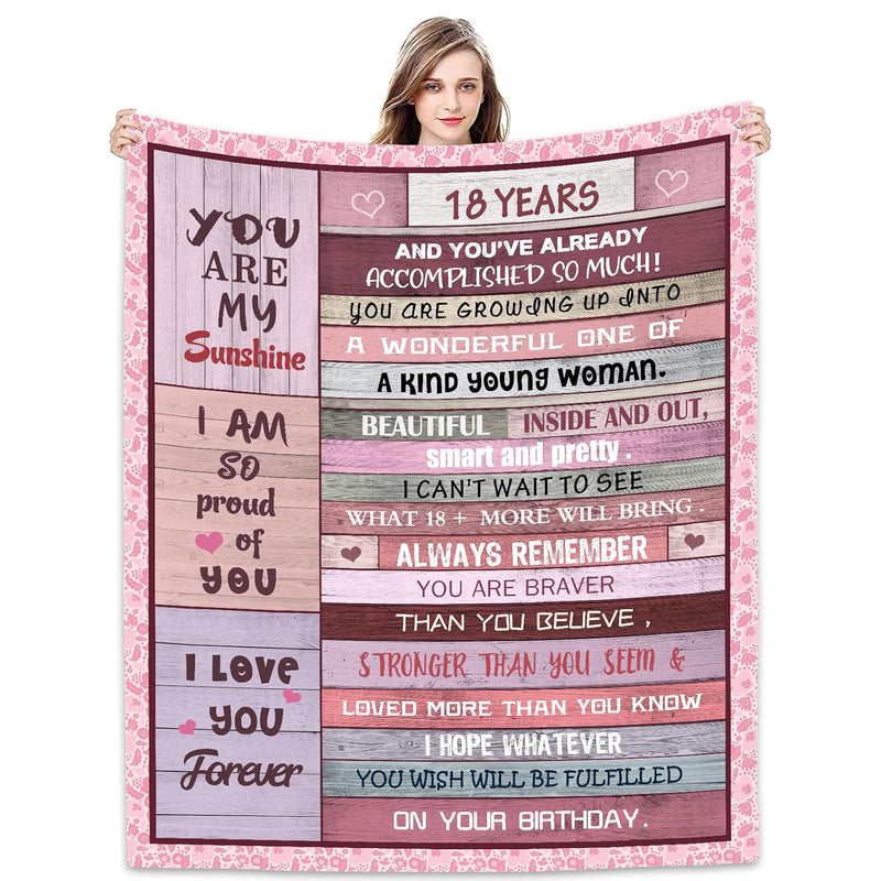 Sweet 18Th Birthday Gifts For Girls Blanket 60"X50", Sweet 18 Gifts For Girls