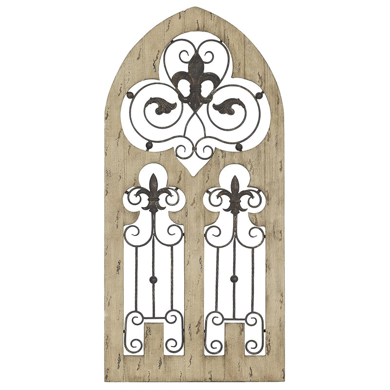 Deco 79 Wood Metal Wall Decor, 50 By 24-Inch,Brown