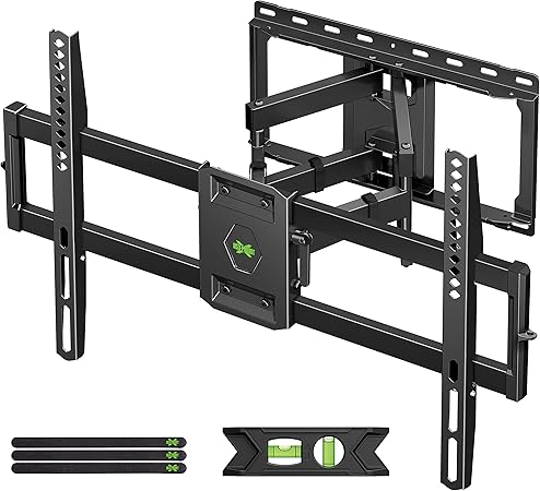 Full Motion TV Wall Mount for Most 47-84 inch Flat Screen/LED/4K TV, TV Mount Bracket Dual Swivel Articulating Tilt 6 Arms, Max VESA 600x400mm, Holds up to 132lbs, Fits 8” 12” 16" Wood Studs
