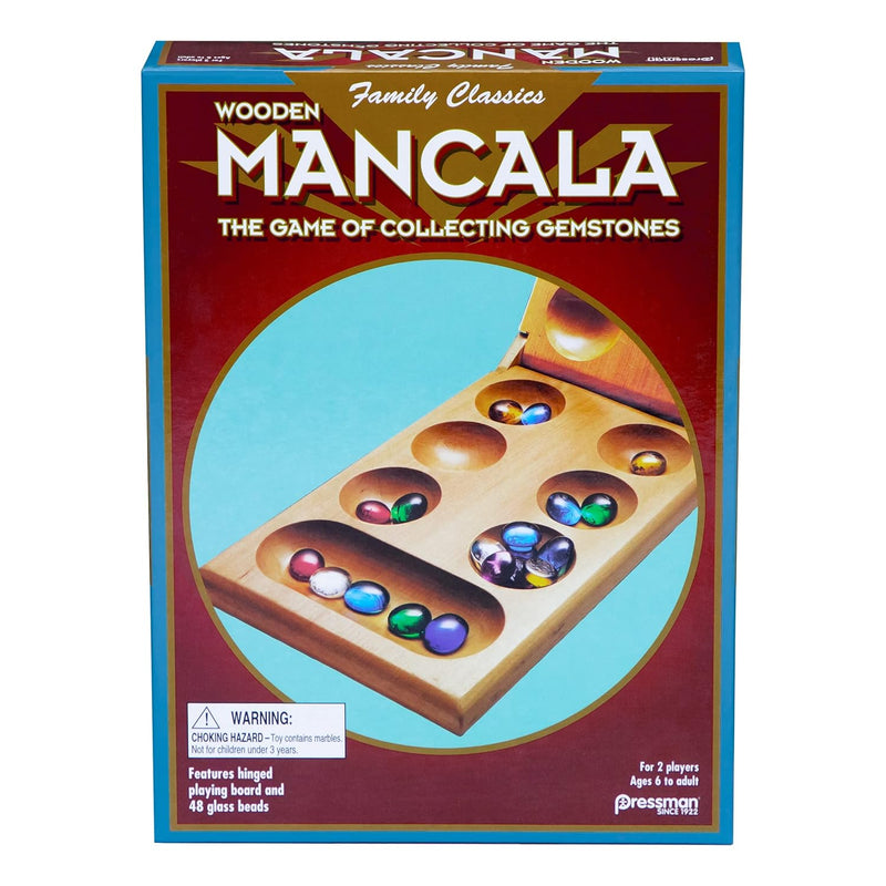 Pressman Mancala - Real Wood Folding Set, with Multicolor Stones by Pressma