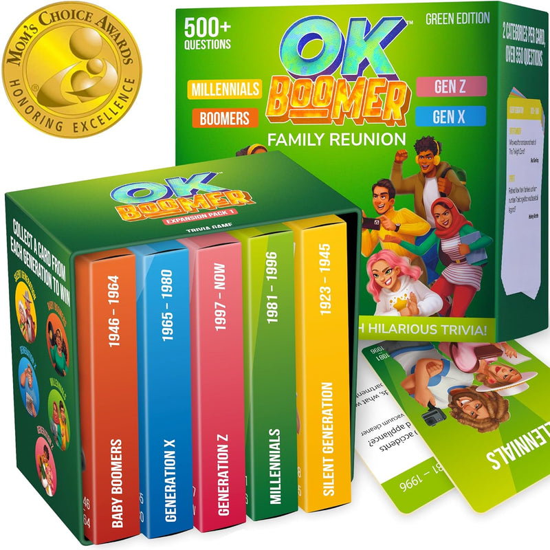 QUOKKA OK Boomer Family Game - Board Games for Family Night - Trivia Card G
