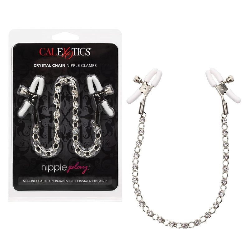 Exotics Novelties Nipple Play Crystal Chain Nipple Clamps Se-2617-05-2 Black 1 Count