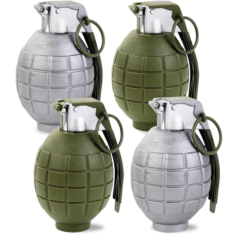 Liberty Imports 4 Pack Kids Toy Military Army Pretend Play Plastic Hand Gre