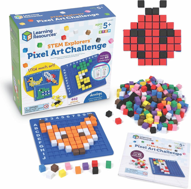 Pixel Art STEM Building Challenge Kit for Kids Ages 5+