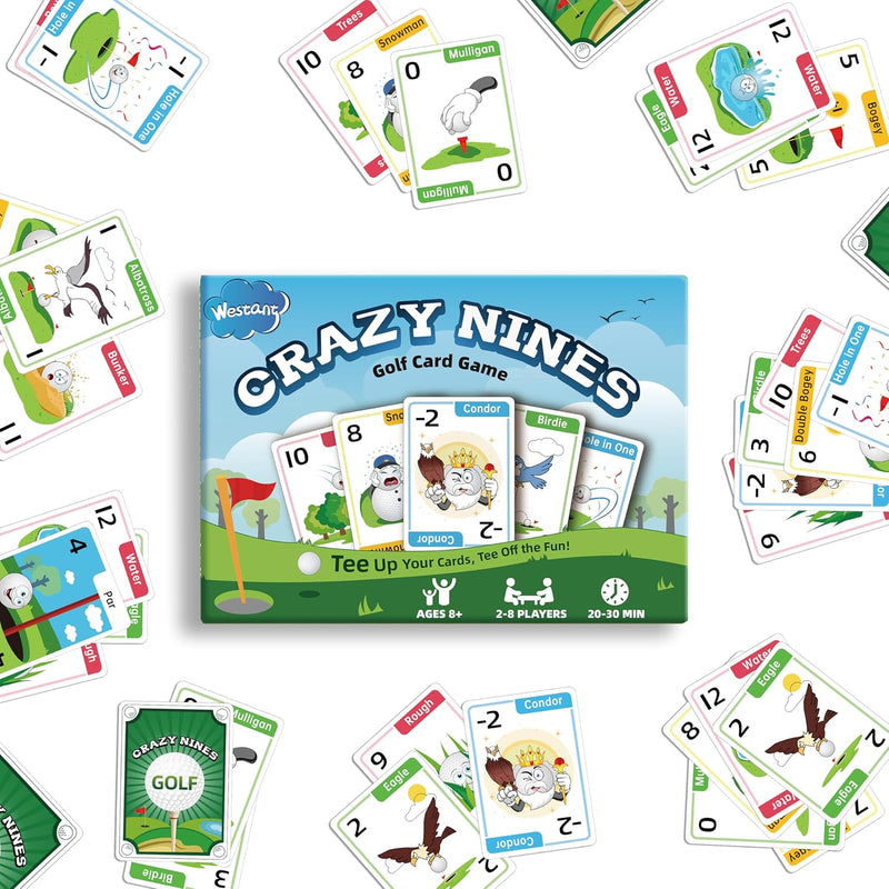 Crazy Nines Golf Card Game Funny Card Games For Kids 8 12, Teens And Adults, T