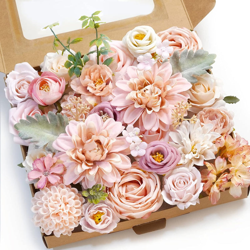 Artificial Flower Box Set Silk Fake Flowers For Diy Centerpieces Cake Decorati