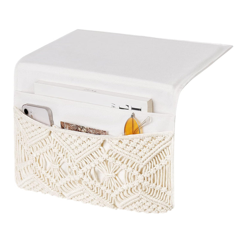 Macrame Bedside Caddy Storage Organizer Boho Remote Control Tablet Magazine Ho