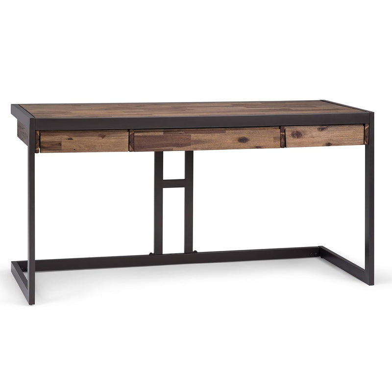 Erina Solid Wood And Metal Modern Industrial 60 Inch Wide Home Office Desk, Wr