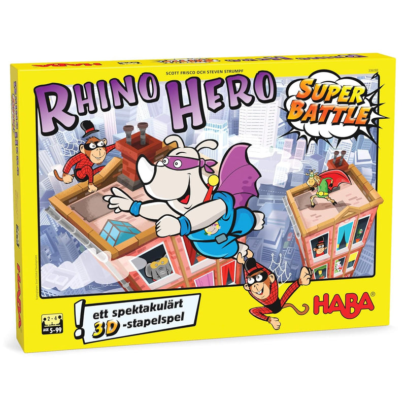 HABA Rhino Hero Super Battle - Exciting 3D Stacking Board Game for Kids & A