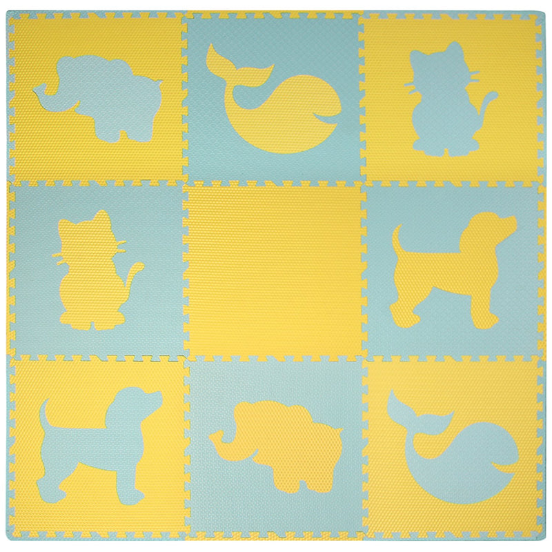 Puzzle Play Mat Waterproof Textured Foam Extra Large Yellow/Blue