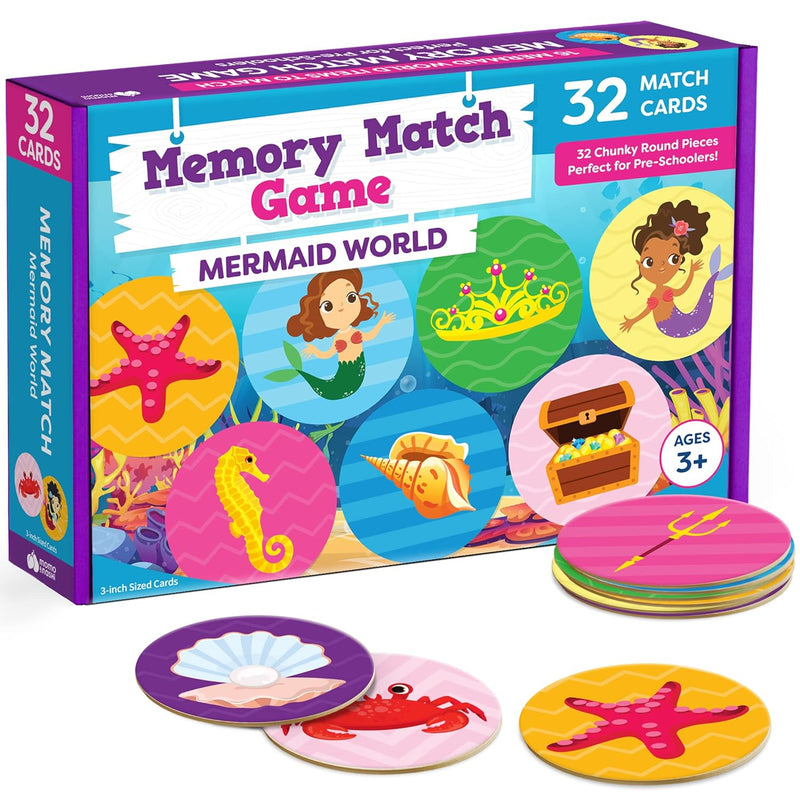 Mermaid Toys Matching Game 32Pc Memory Game For Kids Mermaid Games Girls To