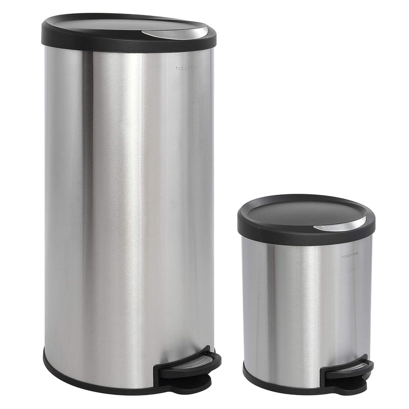 Hpm1001A Oscar Round 8-Gallon Step-Open Trash Can With Free Mini Trash Can, Mode