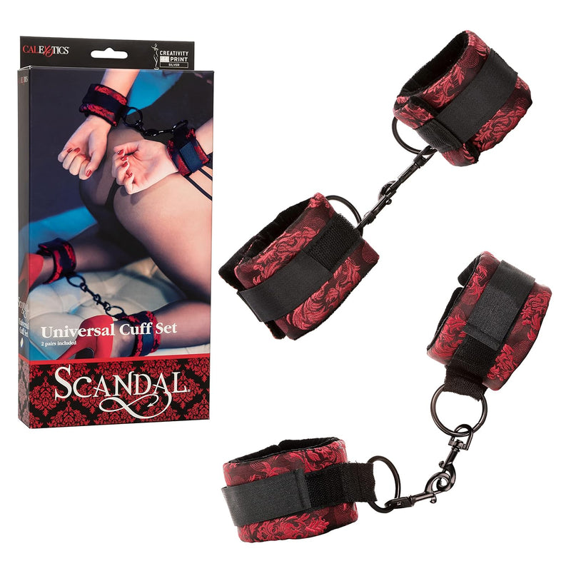 Scandal Universal Cuff Set – Luxury Bondage Handcuffs – Bdsm Toys For Couples - Red