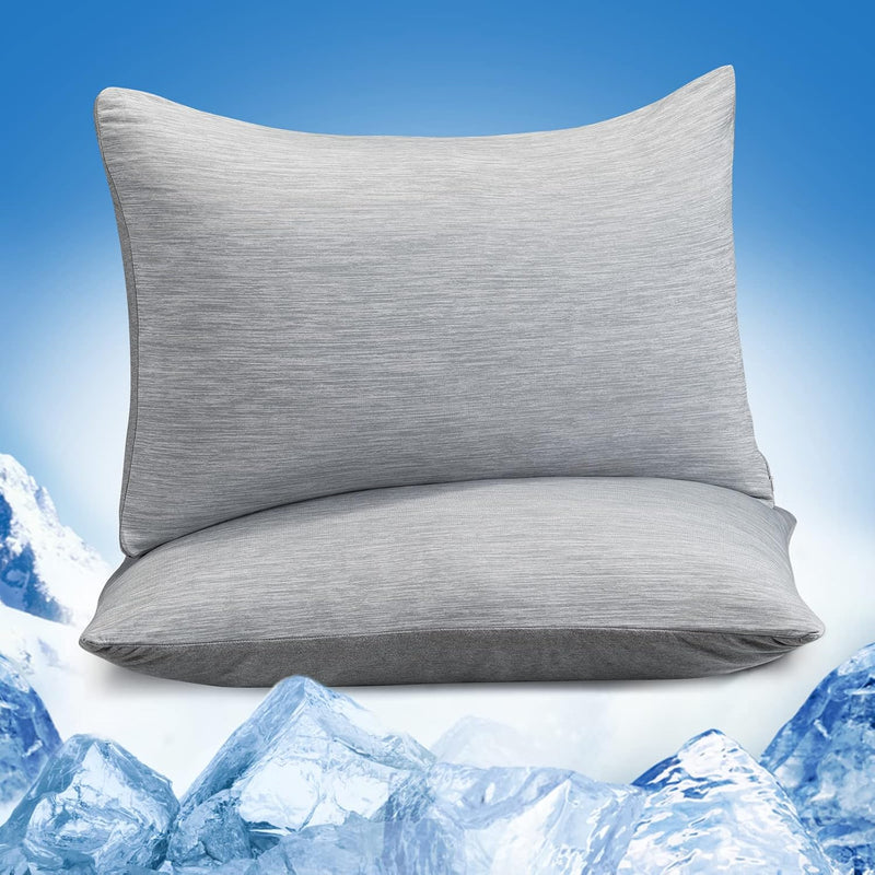 Cooling Pillowcases Japanese Arc-Chill & Cotton Double Design Pillow Cases 2 P