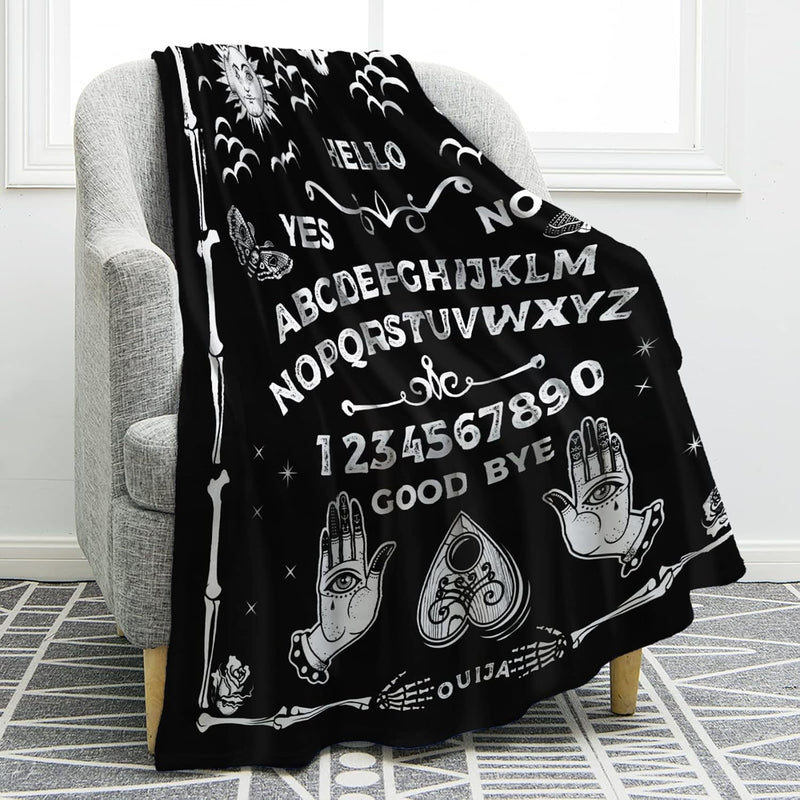Ouija Board Blanket Sun Moon Skeleton Skull Print Gifts For Women Kids Girls H