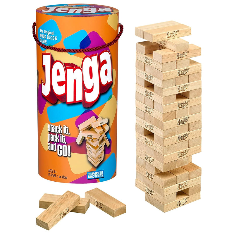 Jenga Wooden Blocks Stacking Tumbling Tower, Kids Game Ages 6 And Up (Amazo