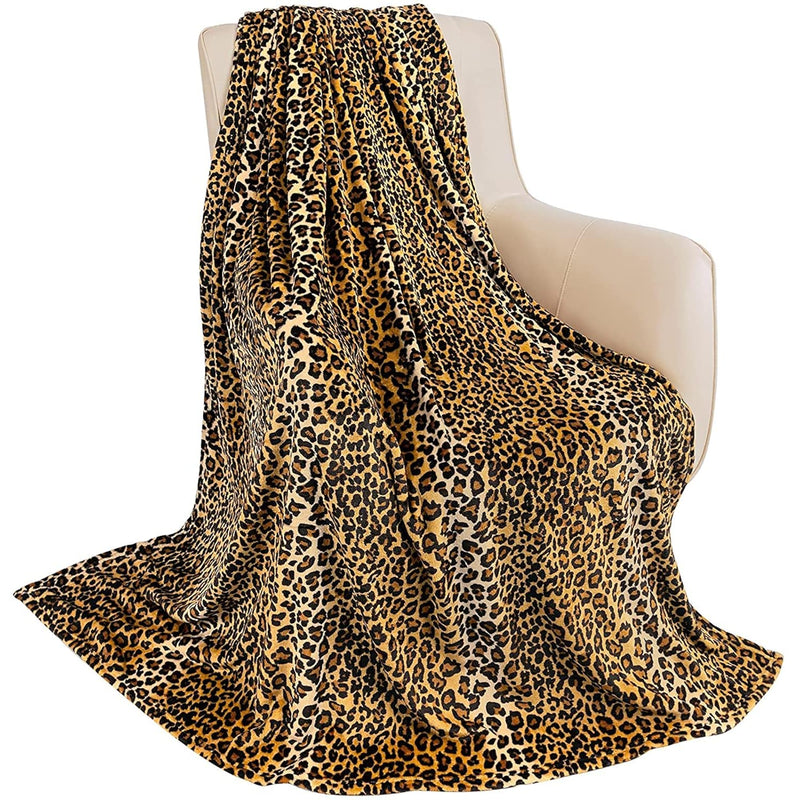 Flannel Fleece Blanket Twin Blanket For Couch Leopard Print Blankets Lightweig