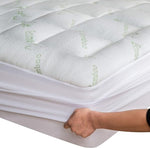 Ultra Soft Queen Size Mattress Topper - Viscose Made from Bamboo Pillow Top Mattress Pad for Back Pain Relief - Naturally Cooling for Hot Sleepers, Green