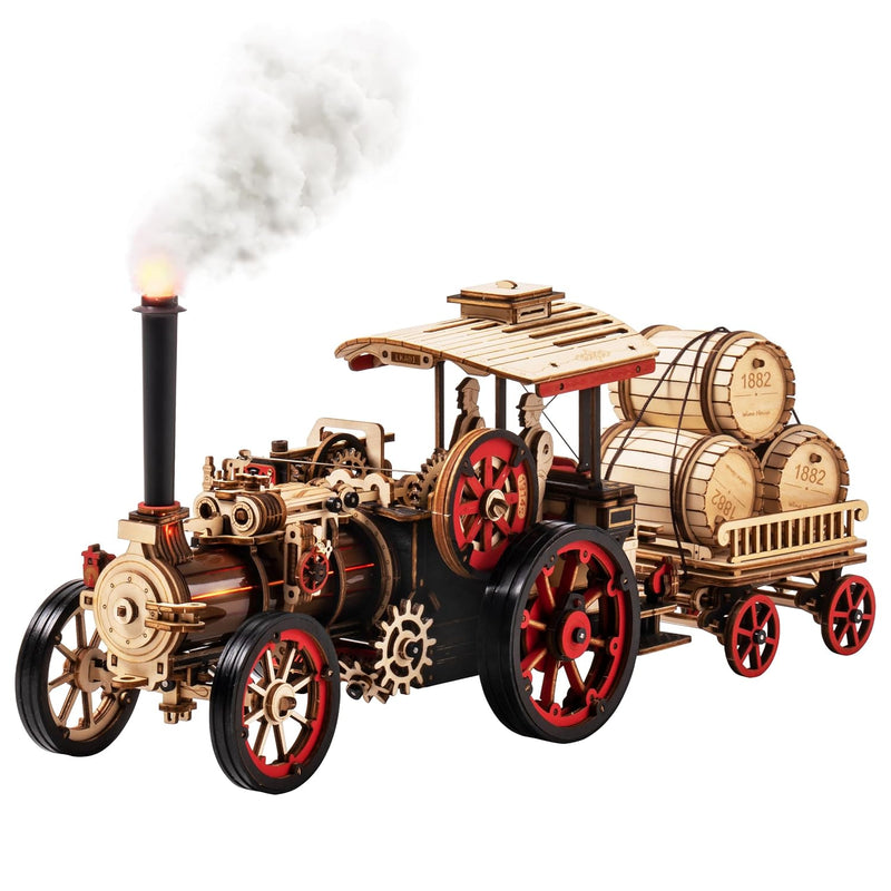 rowood 3D Puzzles for Adults,Steam Engine Model Kit,1:28 Scale Mechanical S