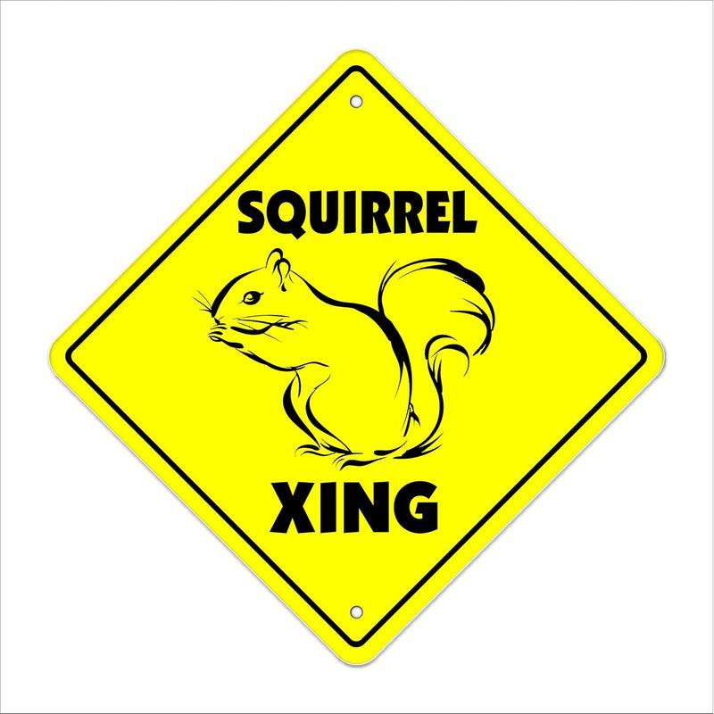 Squirrel Crossing Sign Zone Xing | Indoor/Outdoor | 12" Tall Plastic Sign Anim