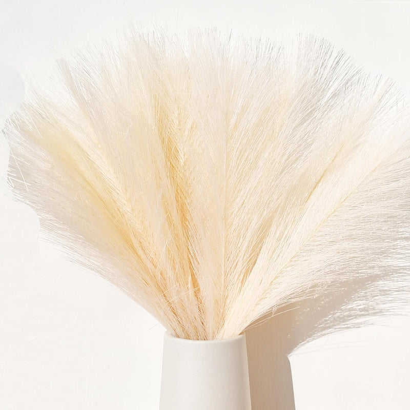 20Pcs Ivory Silk Pampas Grass Artificial Flowers 18" For Home Kitchen Wedding