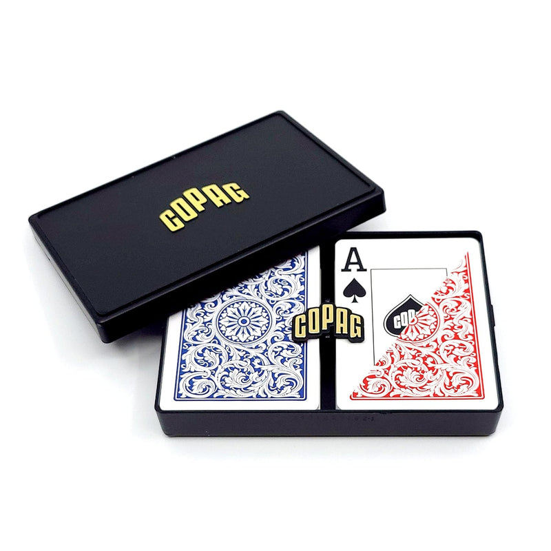 Copag 1546 Design 100% Plastic Playing Cards, Poker Size (Standard) Red/Blu