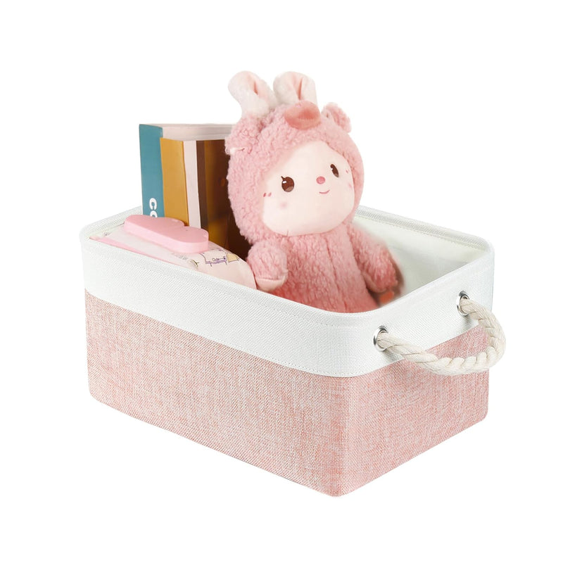 Storage Bins With Sturdy Cotton Handles(1 Pack), Fabric Storage Baskets For Orga