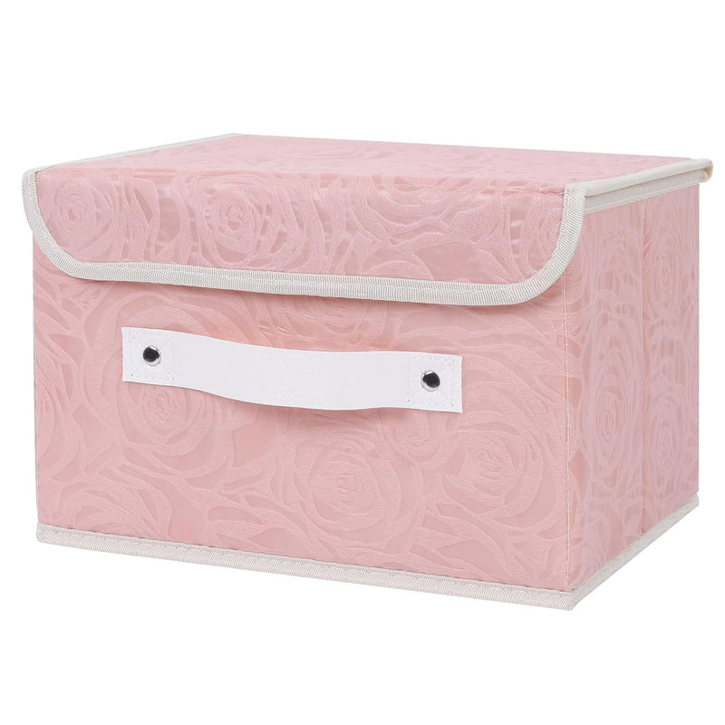 Small Storage Box With Lids & Pu Leather Handles Washable Decorative Storage Box