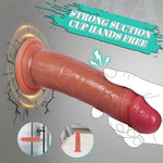 Realistic Movable Foreskin Dildo, 7.8" Silicone Penis with Suction Cup for Play