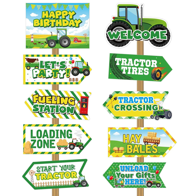 20 Pcs Tractor Party Decorations Signs Tractor Laminated Signs Tractor Theme P