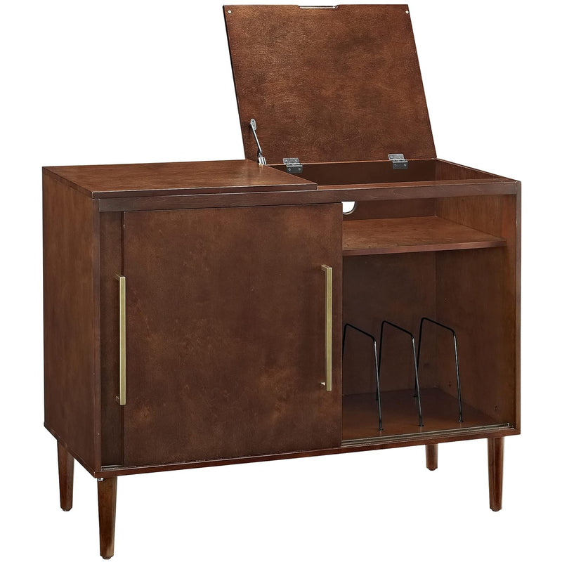 Everett Mid-Century Modern Media Console, Mahogany