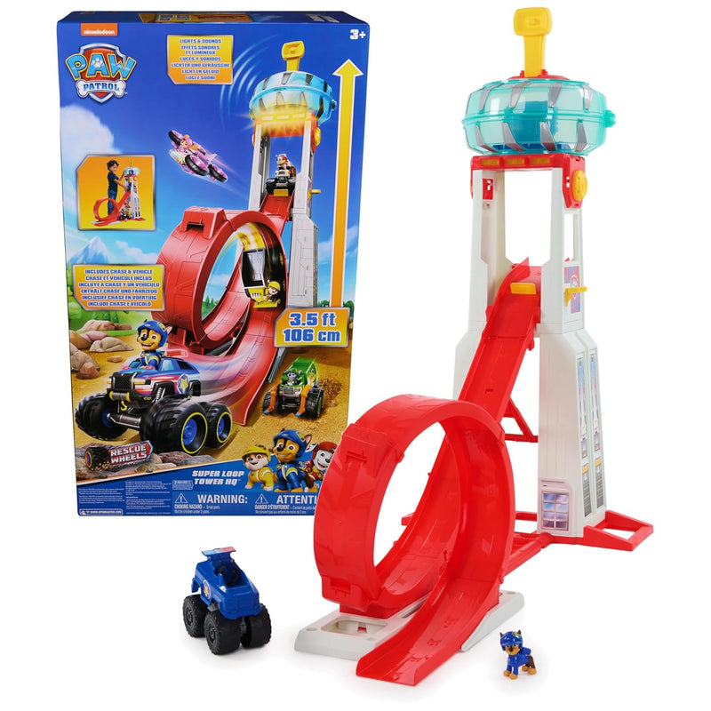 PAW Patrol: Rescue Wheels Super Loop Tower HQ, with Light, Sound, Vehicle L