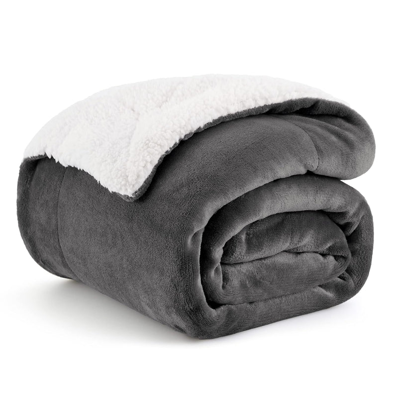 Sherpa Fleece Throw Blanket Twin Size For Couch - Thick And Warm Blanket For W