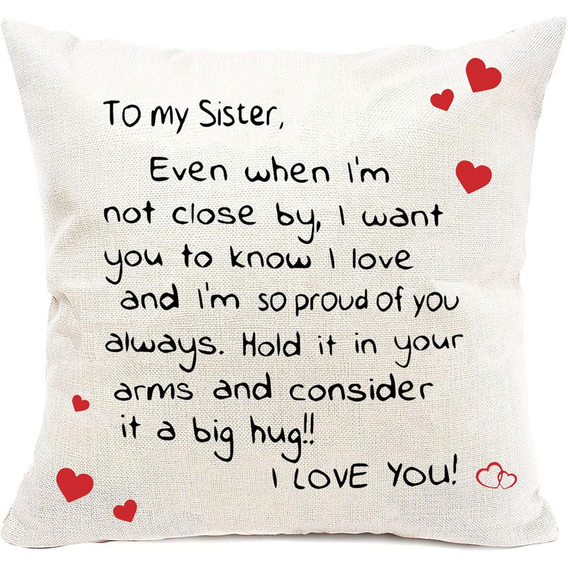 Sisters Gift From Sister,Two Sided Printing Sisters Pillow Cover Even When I'M