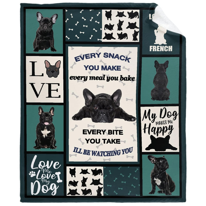 French Bulldog Throw Blanket - Super Soft Flannel Fleece Blanket For Gifts,Bed