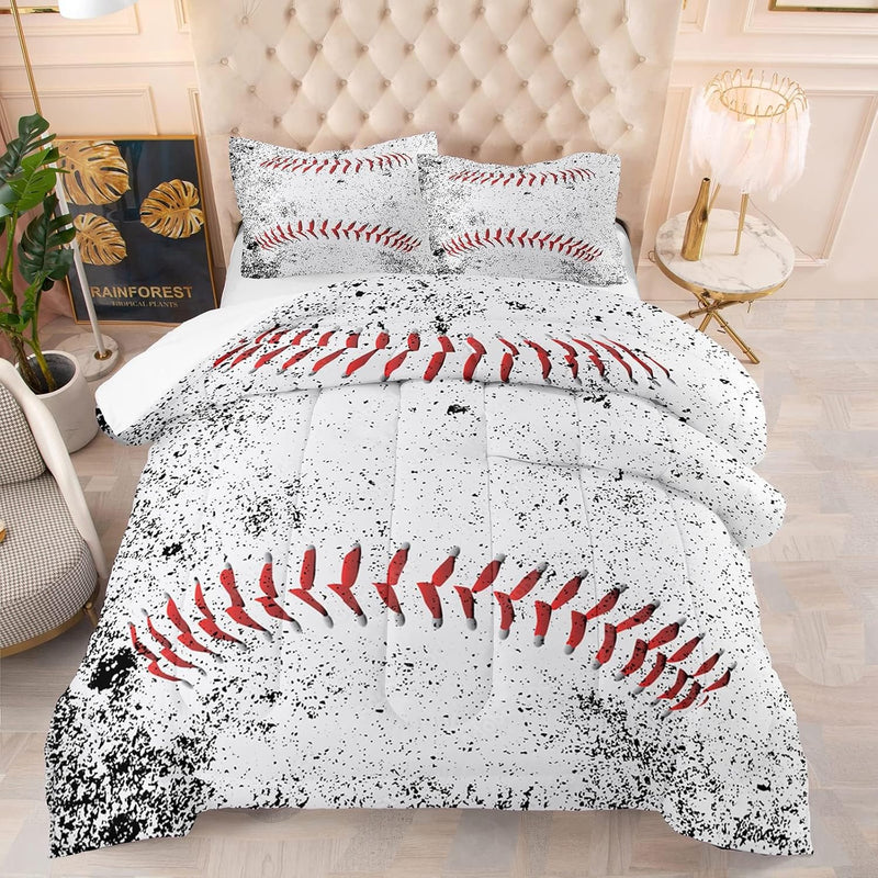 Baseball Bedding Sets Full Size Sports Bedding Sets For Boys 5Pcs Teen Boy Bed