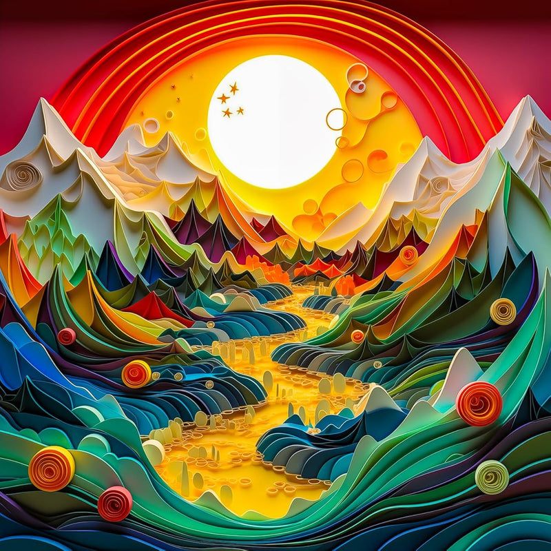 Puzzle Canyon Sunset 1000 Pieces Modern Art Puzzle, Canyon Puzzle, 3D Visua