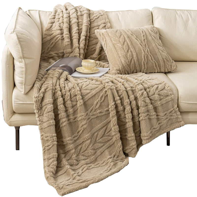 Sherpa Throw Blanket-3D Stylish Design Super Soft Fuzzy Cozy Warm Blanket Thic