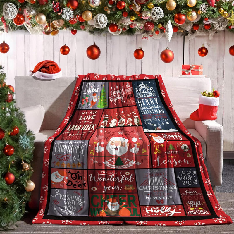 Merry Christmas Throw Blanket Red Flannel Fleece Holiday Blankets And Throws C