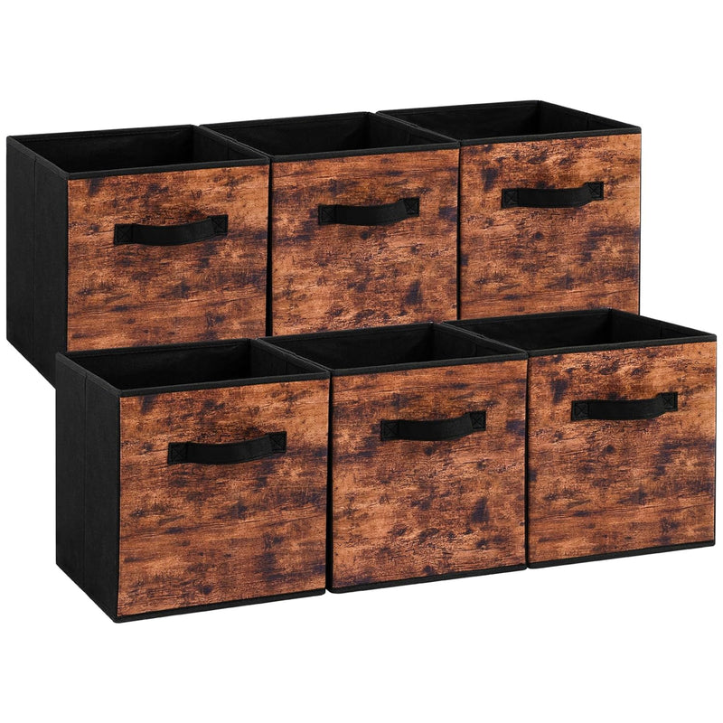 Fabric Storage Cubes, 6 Pack Foldable Storage Bins With Handle, 11 Inch Storage