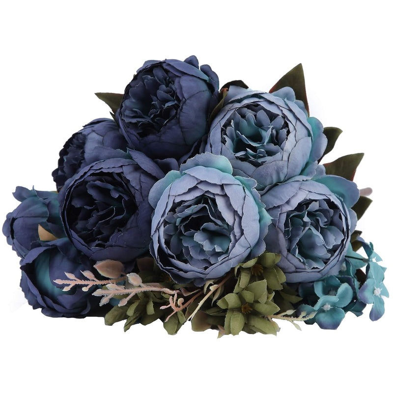 Fake Peonies 2Pcs Faux Silk Flower Vintage Artificial Peony Face Flowers Arran