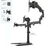 VIVO Triple Monitor Mount Fully Adjustable Desk Free Stand for 3 LCD Screens up to 24 inches STAND-V003P