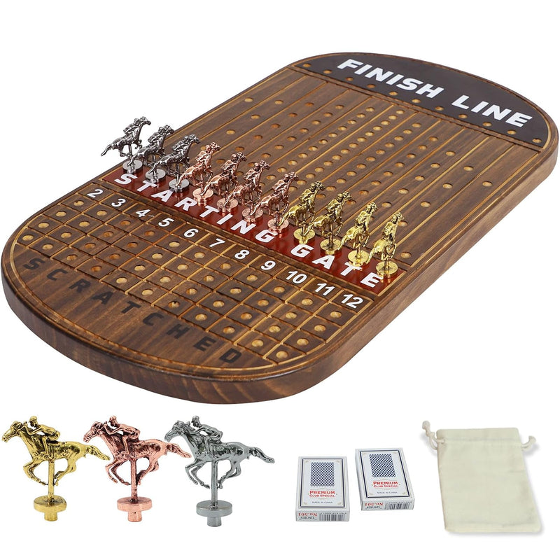 Horse Race Board Game Racing Game Solid Wood With 11 Luxurious Durable Classic