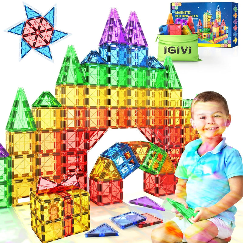 Magnetic Tiles Kids Toys For 3+ Year Old Boys & Girls, Stem Building Blocks