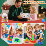 Transparent Rainbow Magnetic Building Cubes for Kids Ages 4-8
