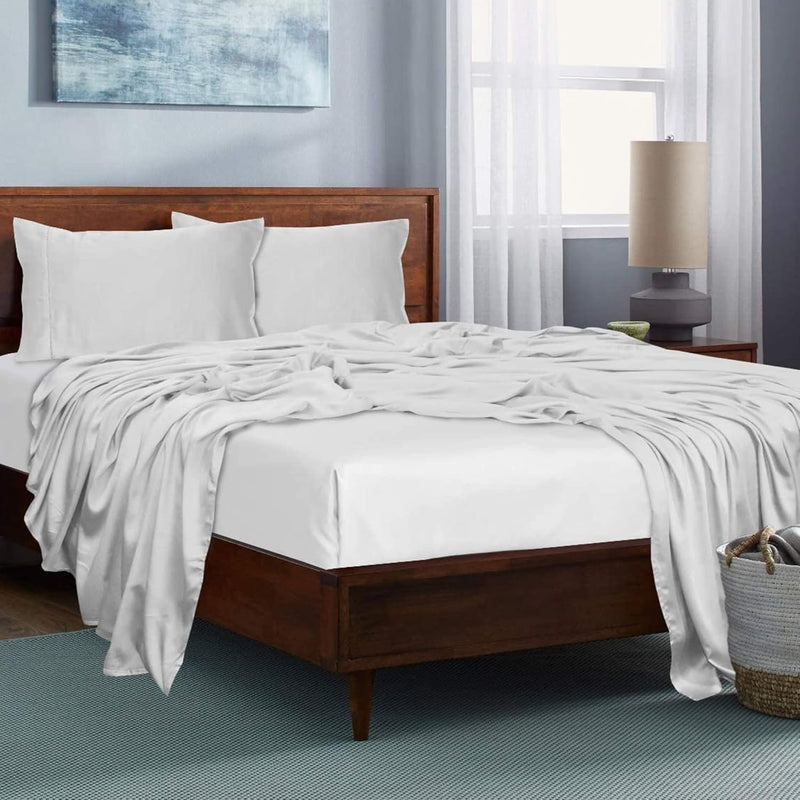 Organic Bamboo Only Flat Sheet - 100% Natural Softest Coolest Bedding Perfect