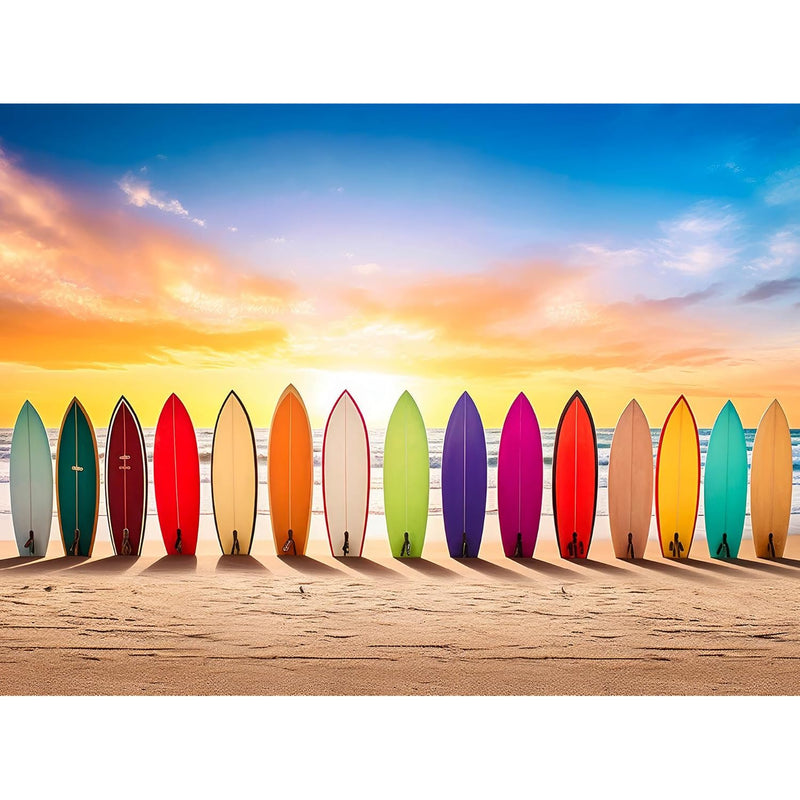 Sunrise Surf Premium 1000 Piece Jigsaw Puzzle: Vibrant Beach Scene Artwork,